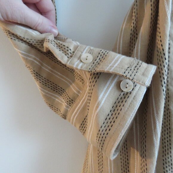 Striped Tan Midi Dress - Picture 8 of 15